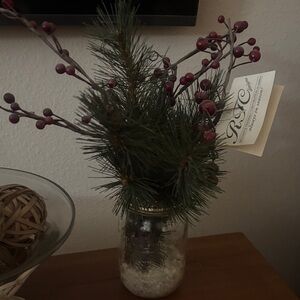 Faux Pine and Berry Arrangement